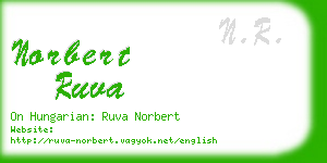 norbert ruva business card